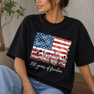 America 250 Years PNG, Watercolor USA Flag Sublimation, 1776 To 2026 Patriotic Shirt File, Wildflower Independence Day Digital Download