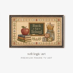 Quadro decorativo para TV com tema de volta às aulas, decoração vintage para sala de aula, presente para professores (download digital)