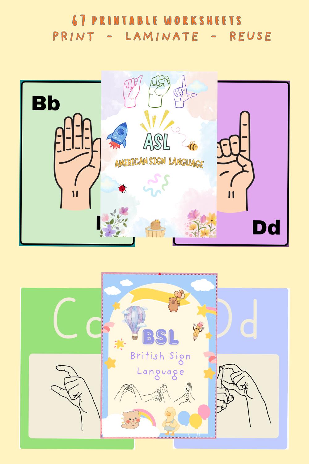 BSL ASL Alphabet Numbers Flashcards | Printable Learning Resource (PDF ...