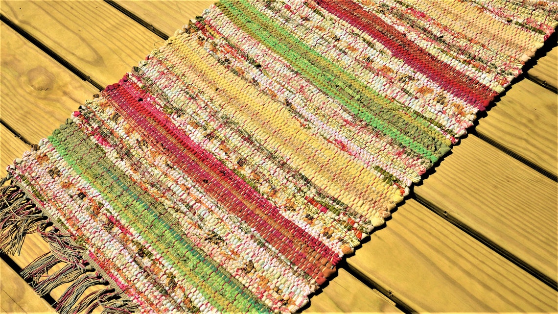 19 x 32 Machine Washable Rag Rug Etsy