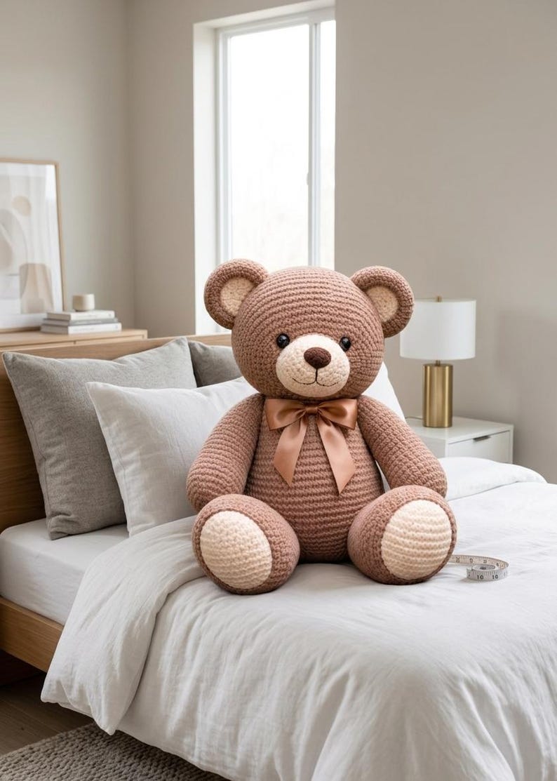 Giant Crochet Teddy Bear Pattern – Amigurumi Plush Toy Tutorial PDF ...