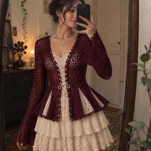 boden crochet trim jersey dress Valeria Jumper - Rose Pink, Embroidery Color:Silver Matte less-than-2 Women's Red Chiffon Dropped