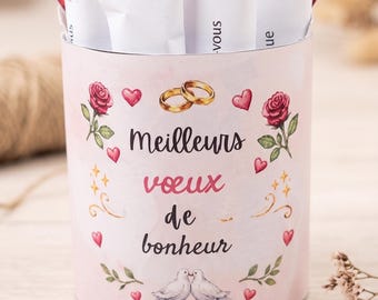 Haillage chocoladehuwelijk| Kit Bricolage Cadeau Mariage Fiançailles | Vœux Amour à Imprimer | Cadeau Invité Origineel doe-het-zelf