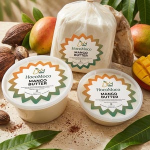 Burro di mango crudo sfuso, puro, naturale, biologico, non raffinato, spremuto a freddo, ottimo idratante per pelle, corpo, viso e capelli.