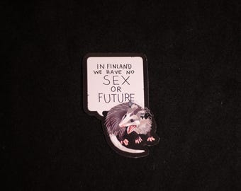 Sticker opossum 5,5 x 9 cm