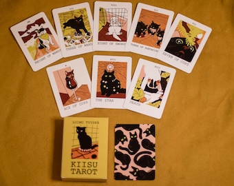 Jeu de tarots Kiisu : cartes de tarot illustrées de chats (format A7)