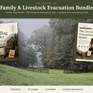 Family and Livestock Evacuation Bundle Printable | Go Bag Binder and Horse Evacuation Plan | Emergency Preparedness Planner PDF