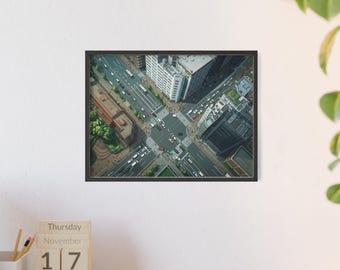 Aerial City Intersection poster