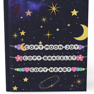Artemis 2 NASA inspired copy, moon joy copy bracelet Artemis II Friendship Bracelet Hardcover Journal Moon & Stars Celestial Notebook