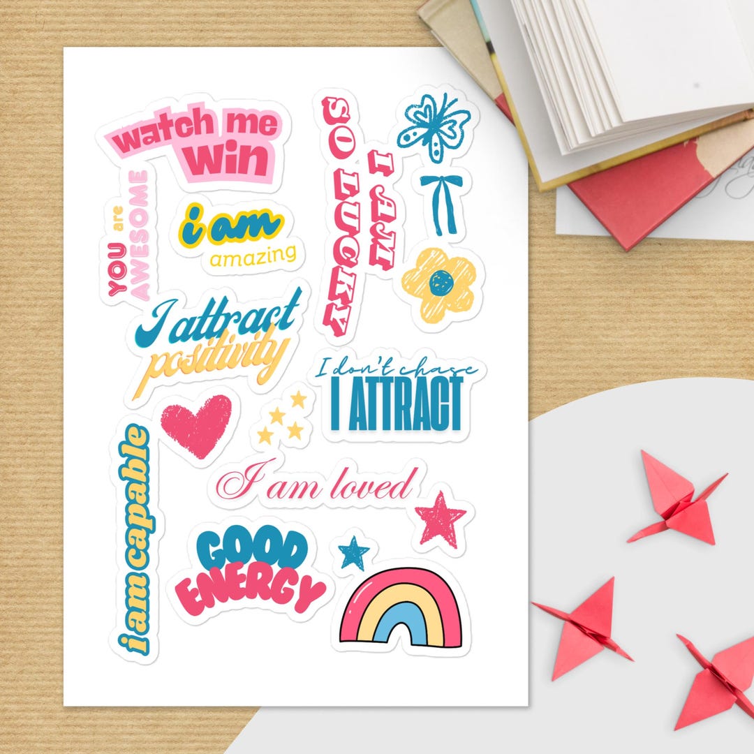 Positive Affirmation Sticker Sheet | Cute Motivational Stickers ...