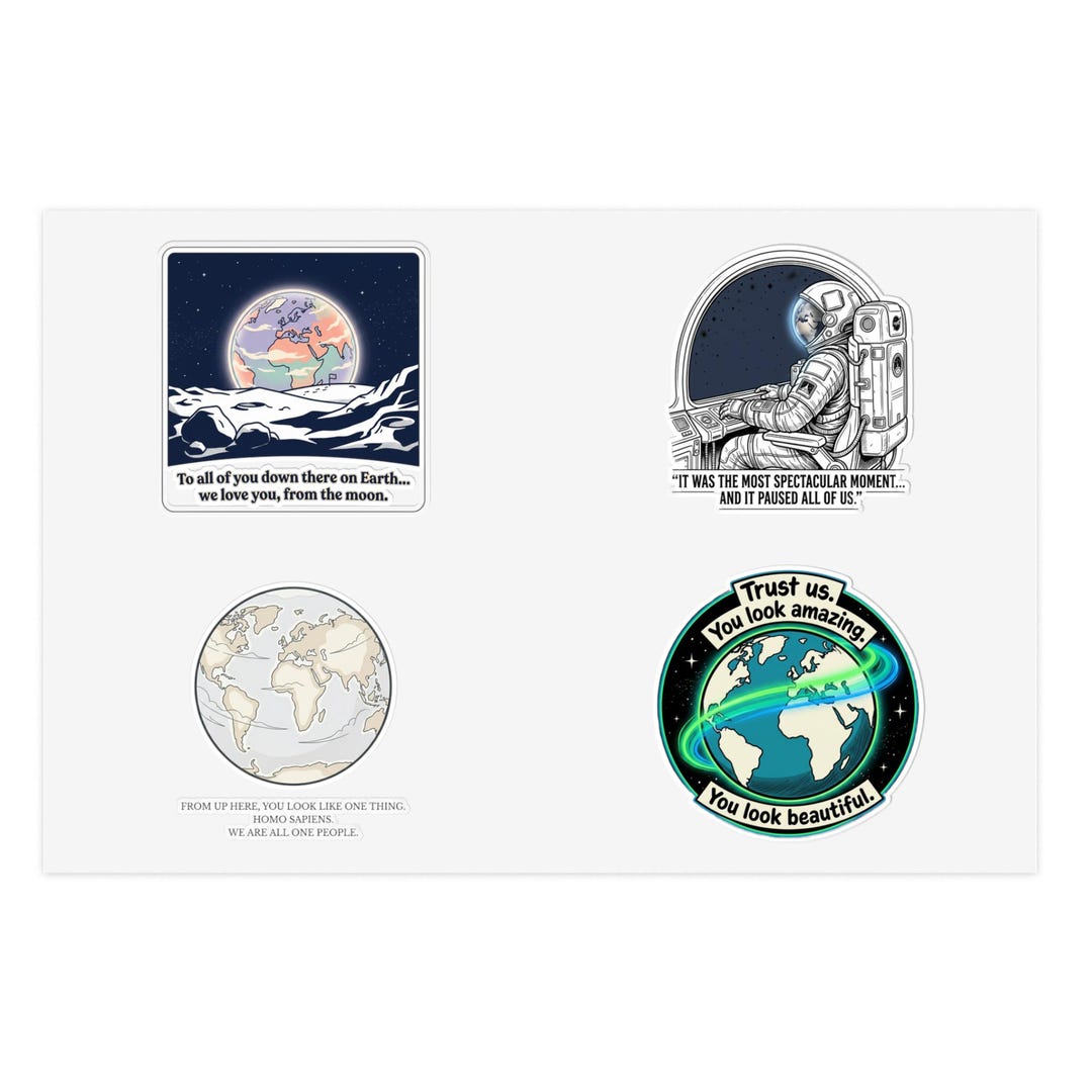 Artemis II Moon Mission Sticker Sheet | Space Exploration Stickers ...