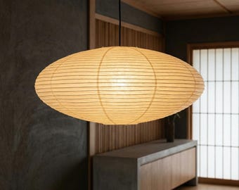 Japanese Washi Paper Lantern Lampshade - Modern Scandinavian Pendant, UFO Design Light