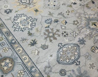 Handmade Wool Area Rug - Large Vintage Turkish Style Rug for Living Room, Bedroom - Boho Home Decor - Soft Non-Slip Handwoven Cotton Carpet