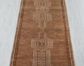 Handknotted Oushak Runner Rug, 100% Wool Carpet For Entry way hall Dining Kitchen Bedroom Runner Rug, Turkish Vintage Style  3x6, 3x9, 3x13