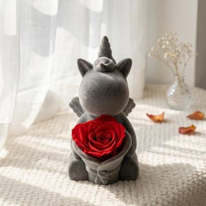 Flocked Unicorn Figurine