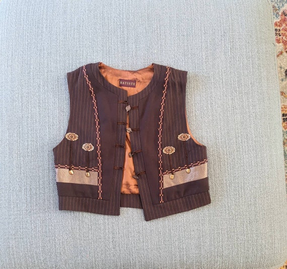 Amazing Vintage 1960's Batiste Vest ~French Retro