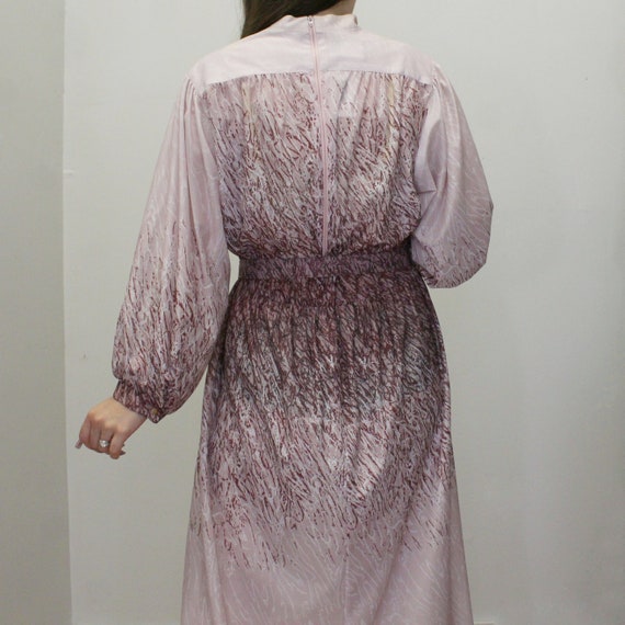 70's Ivory and Plum Secretary Dress main image 1