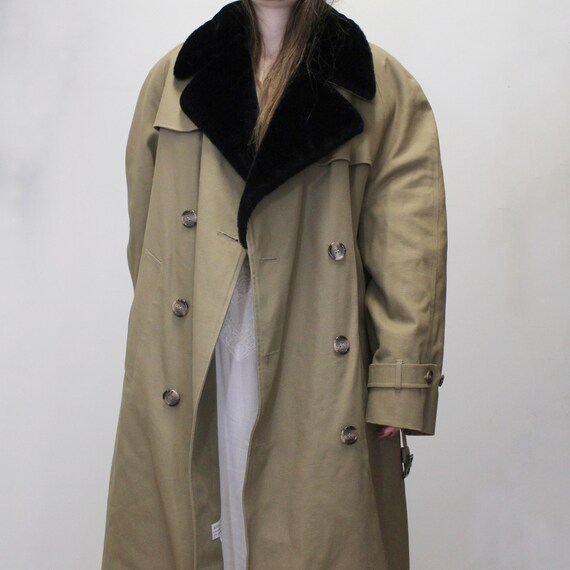 Vintage 80s Designer Christian Dior Monsieur Faux Fur Lined
