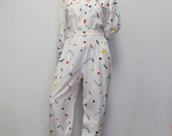 Vintage jaren '80 Funky Jumpsuit met abstracte print van Rothschild San Francisco