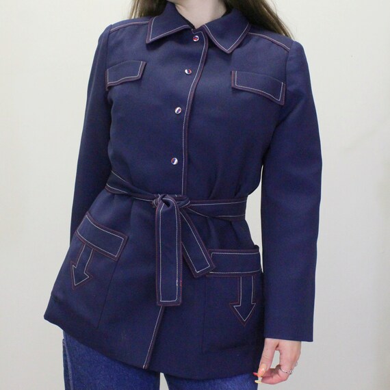 Vintage 70s Snap Button Up Arrow Jacket by The Cl… - image 2