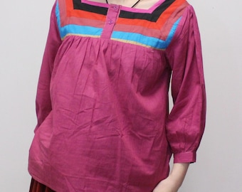 Vintage 70s Deadstock NWT Boho Peasant Blouse by Zodiac