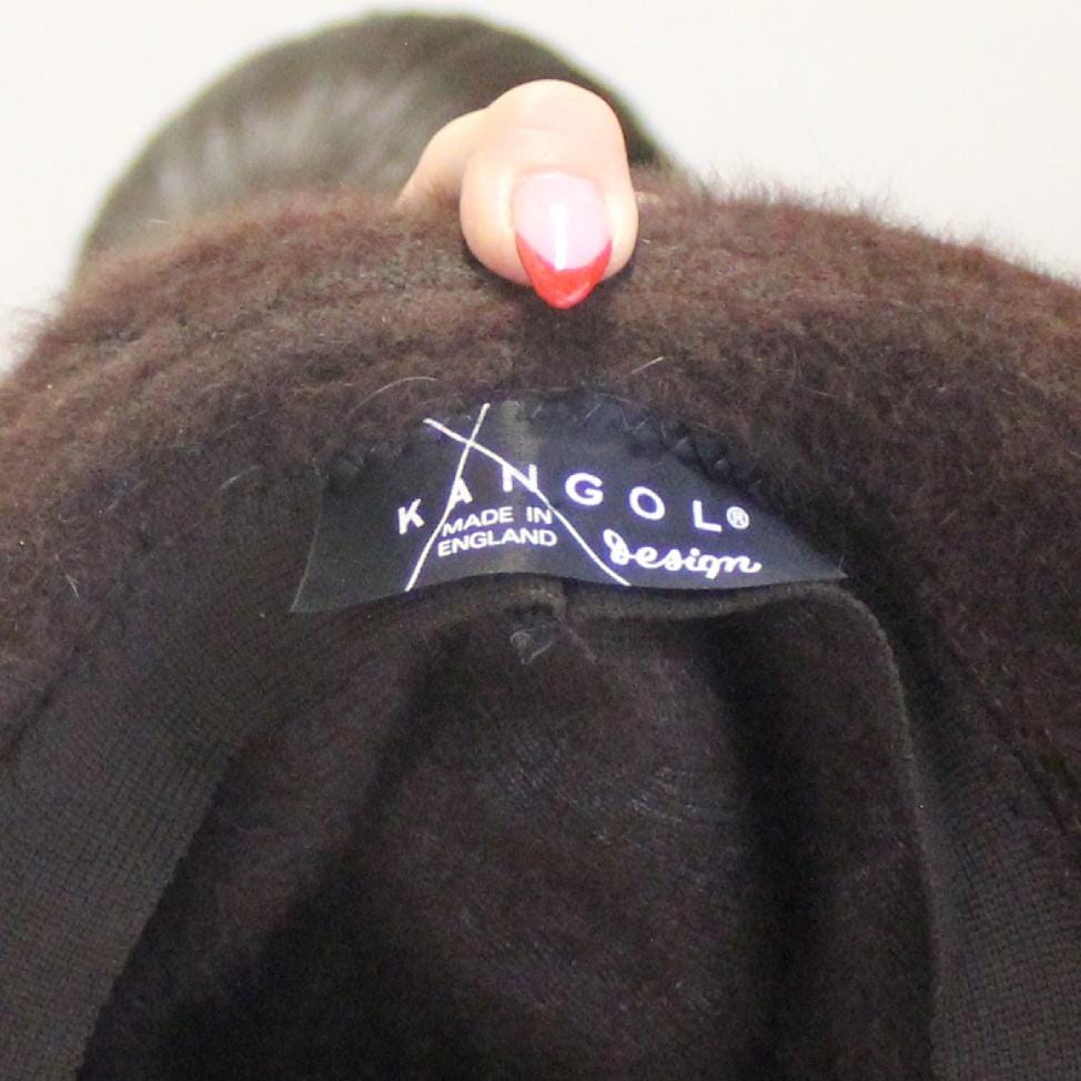 Vintage Kangol RF1317 Furgora Black Bow Cloche Hat Made in UK Angora Blend Vintage Kangol Red Angora Cloche Beret Hat Made in England  main image 4