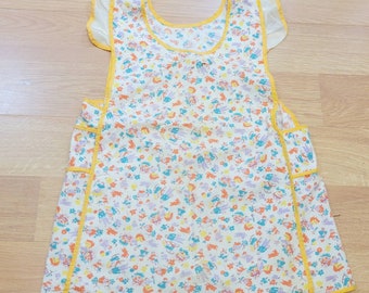 Vintage 40s Kid's Pinafore Dress Toddlers Smock