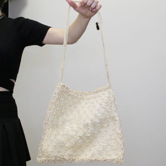 Vintage 70s String Macrame Bag Boho Shoulder Bag - image 6