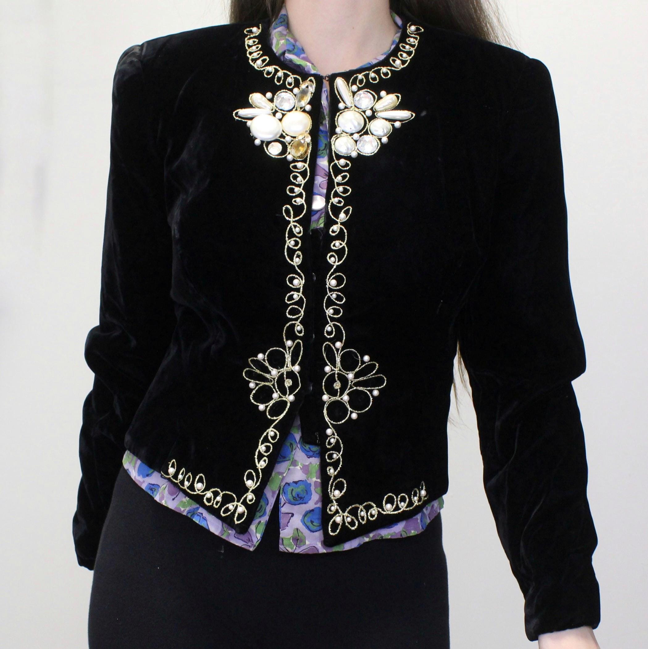 80s Velvet Jacket - Etsy