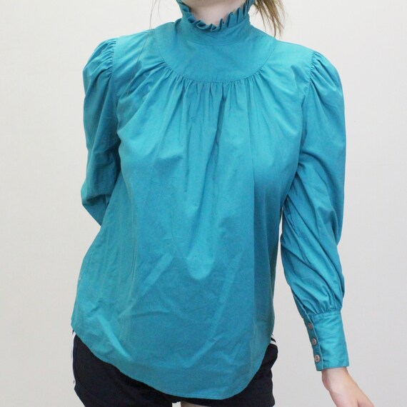 Vintage 80s Victorian Ruffle Blouse by Ambria Tur… - image 6