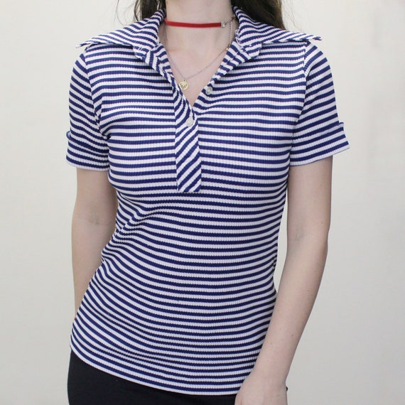 Vintage 70s White Stag Striped Tee - image 4