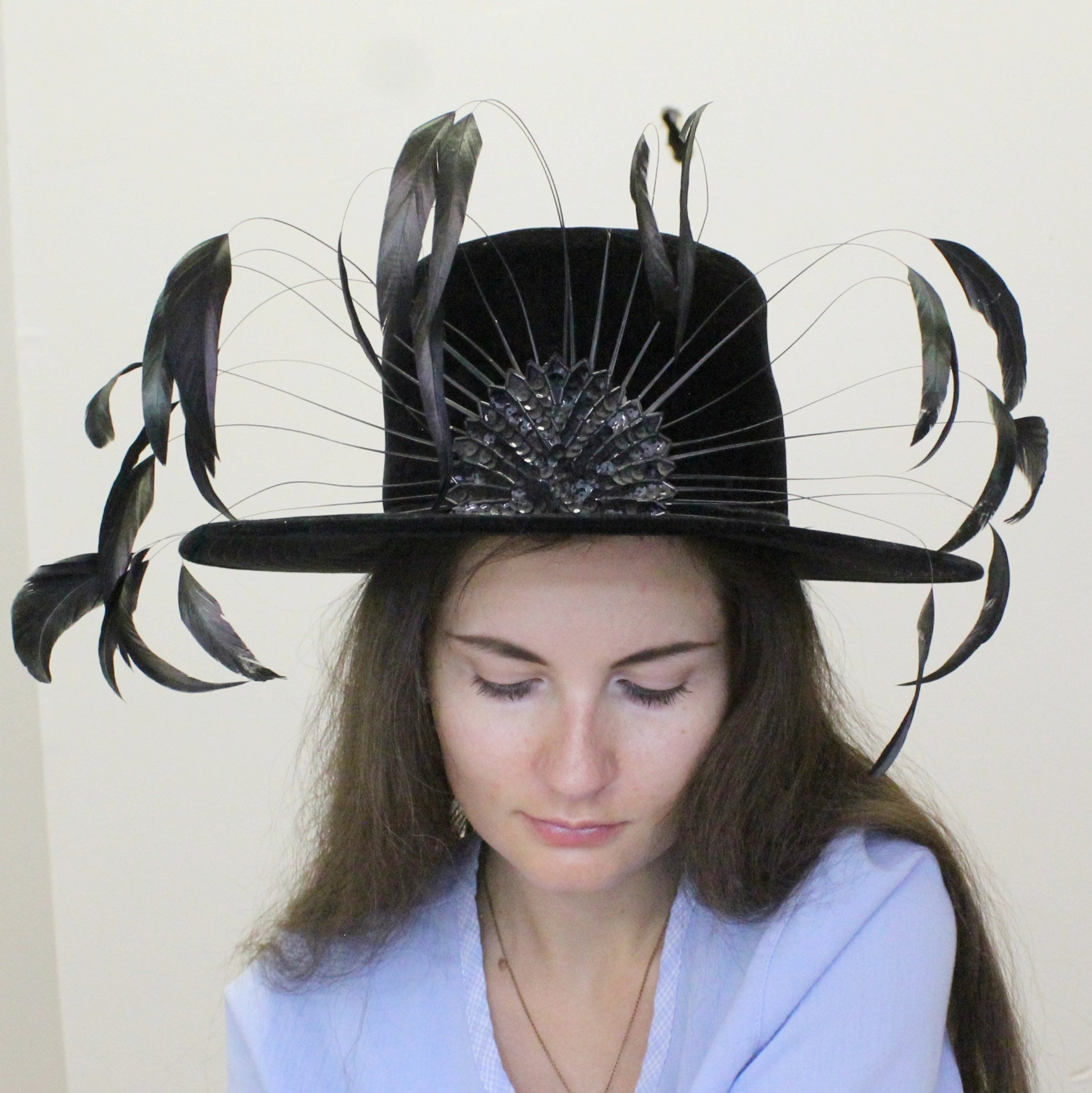 Vintage 40s Feather Hat Rare Unique Statement Hat With 