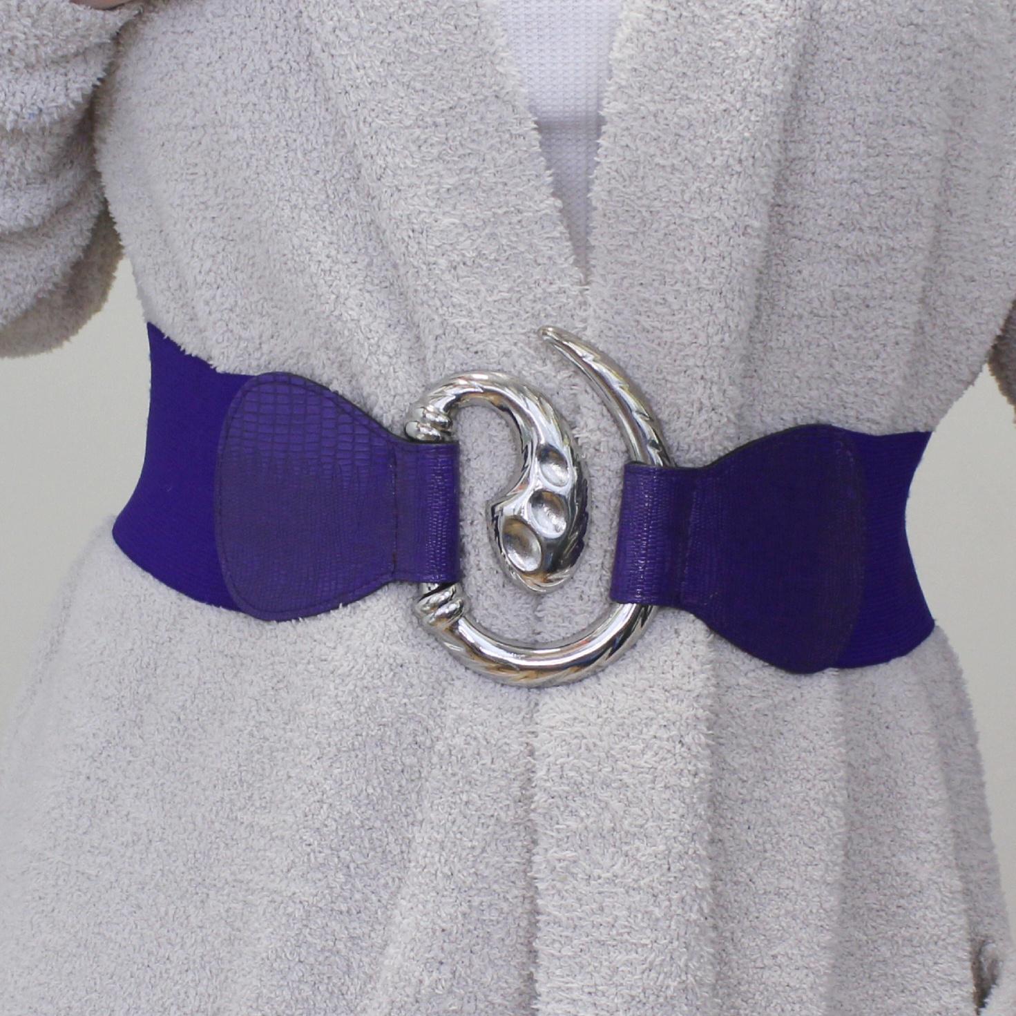 Vintage 80s Purple Stretch Elastic Belt Knot Buckle Fairycore Whimsigoth Unbranded Purple Elastic Belts for Women for sale | eBay main image 2