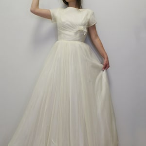 Vintage 50s Wedding Dress Glamorous Princess Ballgown A-line Asymmetrical Dress