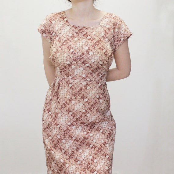 Vintage 50s Day Dress Patterned Simple Dress- 50s… - image 2