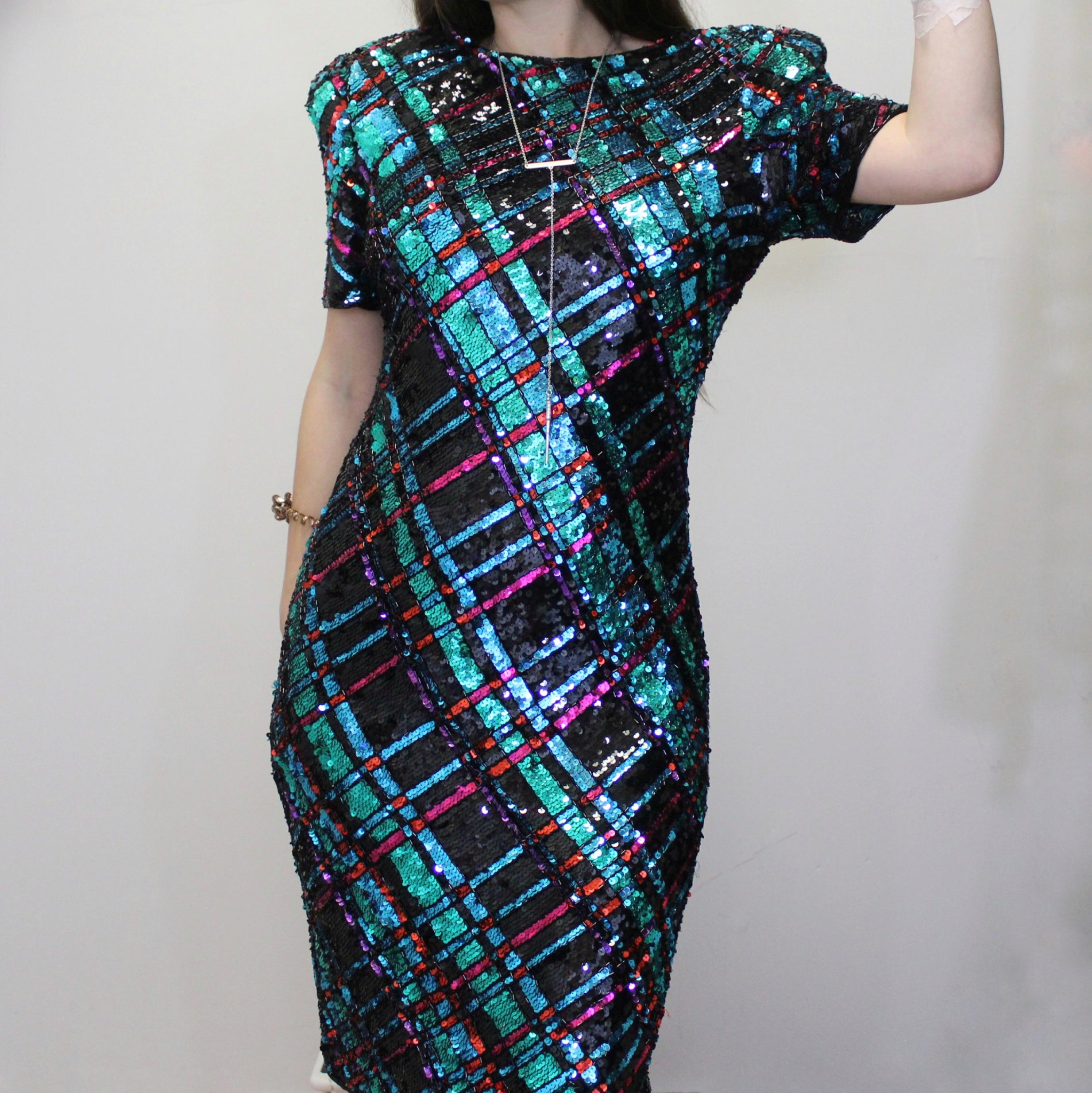 Plaid sequin dress online