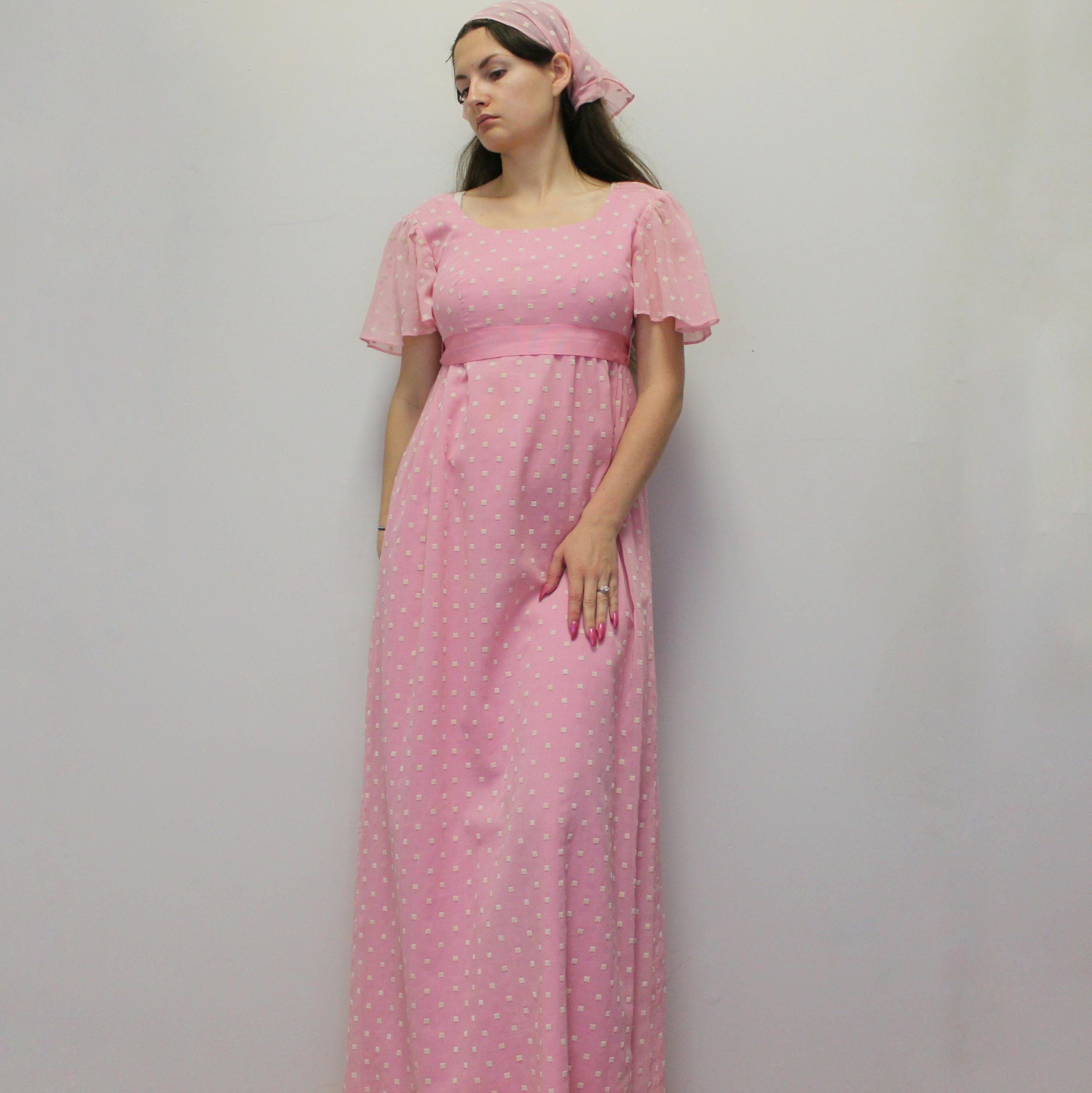 70's maxi dress pink cowl neck witchcore Good Intentions Open Back stretch mesh fabric Vintage 70s Flowy Maxi Dress