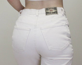 Vintage 90s High Waisted White/cream skinny leg jeans by Express