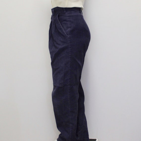 Vintage 80s Purple Corduroy Pants High Rise Taper… - image 2