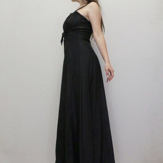 Vintage 30s/40s Black Evening Gown Elegant Maxi D… - image 2