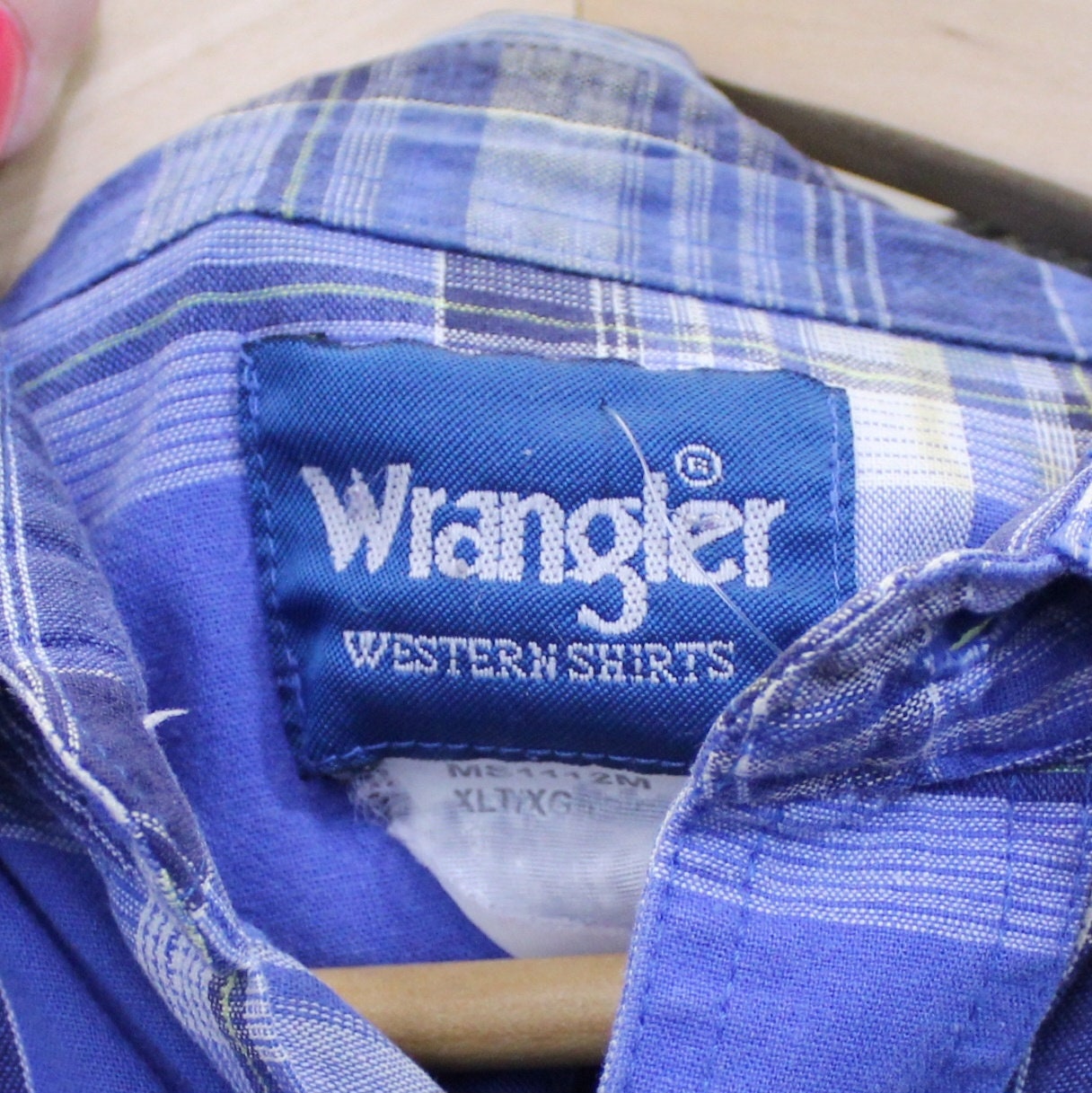 Chemises Wrangler Western vintage des années 90 à carreaux bleus boutonnés Casual Dadcore - MW19 - Canada