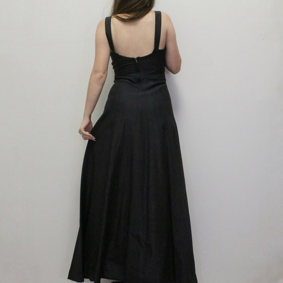 Vintage 30s/40s Black Evening Gown Elegant Maxi D… - image 3