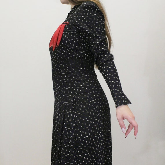 Vintage 40s Zip Front Dress with Handkerchief det… - image 6