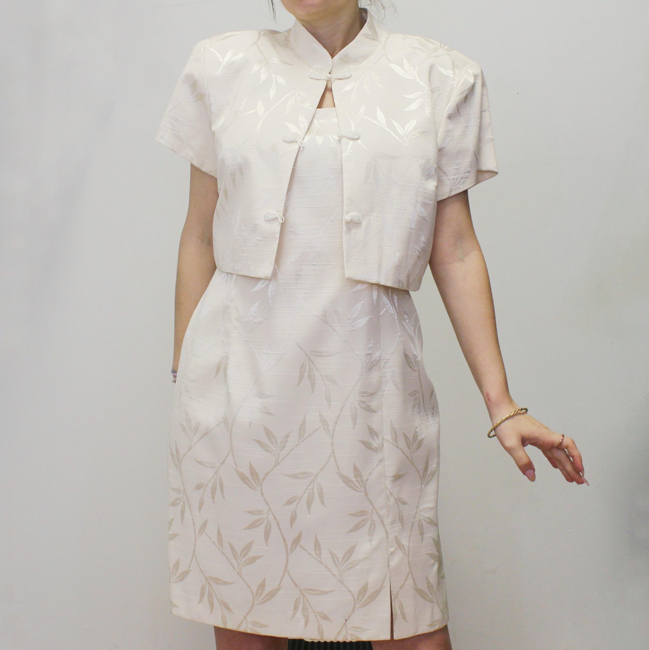 white christmas dresses 1960’s Coral Silk Asian-Inspired Dress + Matching Jacket Set main image 0