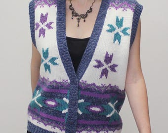 Chaleco de punto acogedor invernal vintage Y2k de Gina Peters