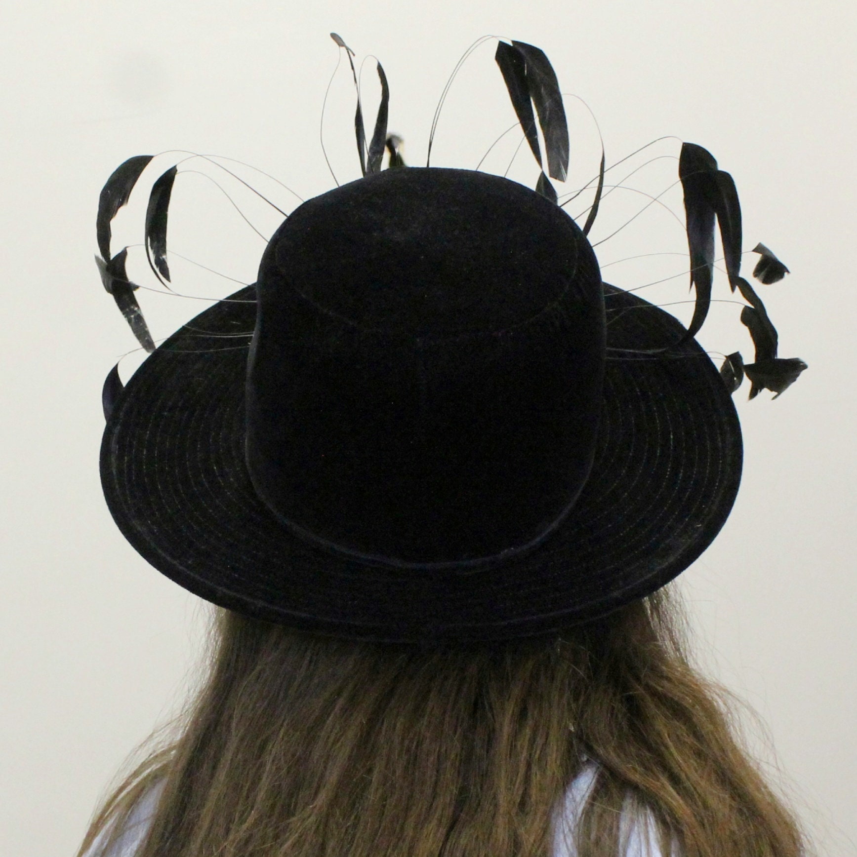 Vintage 40s Feather Hat Rare Unique Statement Hat With  display picture 1