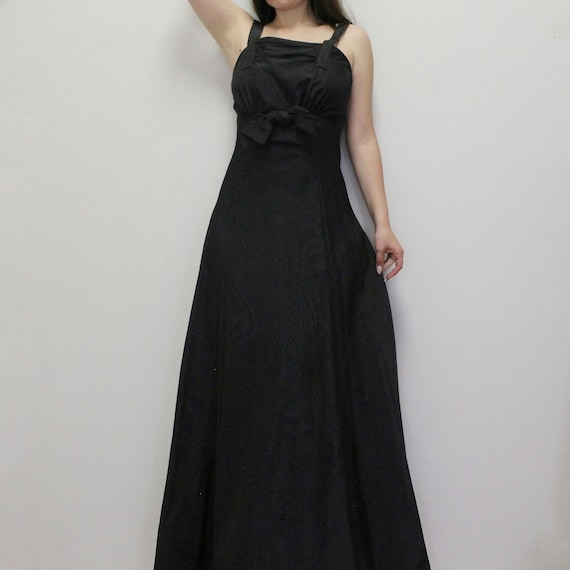 Vintage 30s/40s Black Evening Gown Elegant Maxi D… - image 1