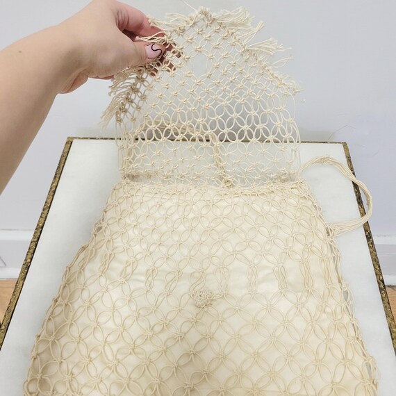Vintage 70s String Macrame Bag Boho Shoulder Bag - image 4