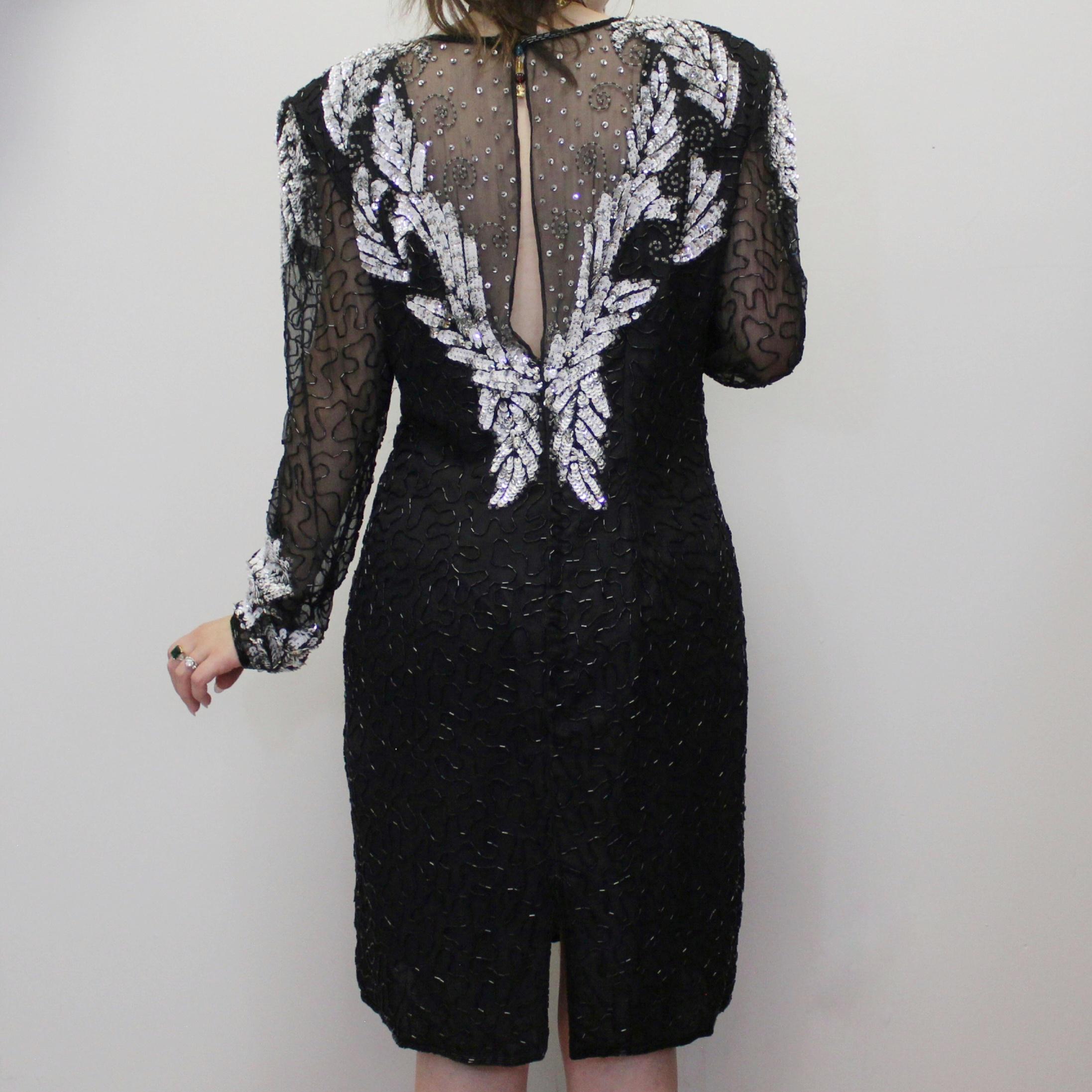Vintage Laurence Kazar Beaded Dress Long - Etsy Vintage Laurence Kazar Beaded Dress Long - Etsy