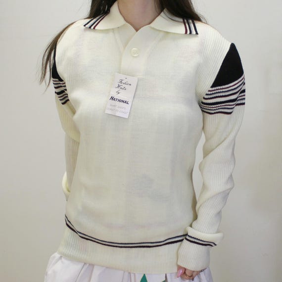 Vintage 70s Deadstock NWT Collared Sweater by National Shirt Shops